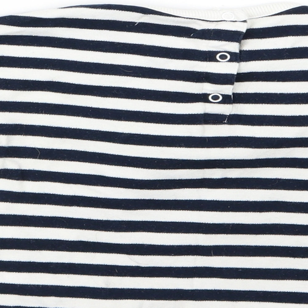 La Redoute Girls Blue Striped  Basic T-Shirt Size 18-24 Months