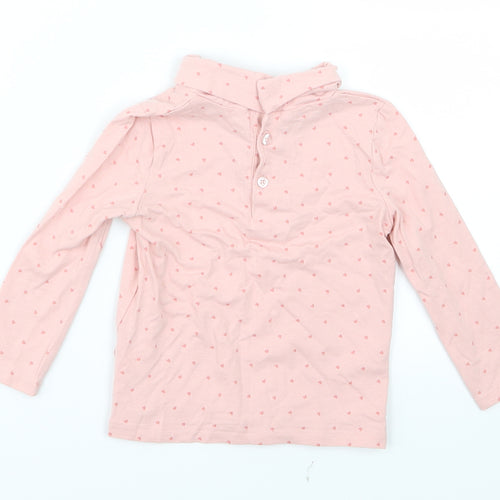 Primark Girls Pink Geometric  Basic T-Shirt Size 18-24 Months  - Heart print