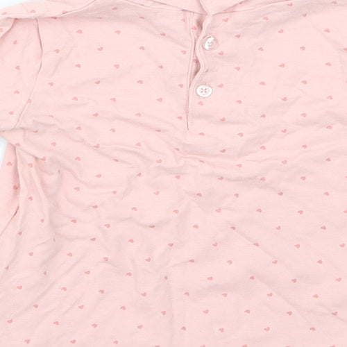 Primark Girls Pink Geometric  Basic T-Shirt Size 18-24 Months  - Heart print