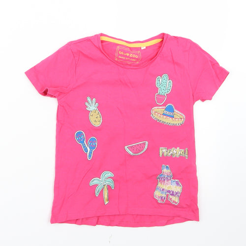 Blue Zoo Girls Pink   Basic T-Shirt Size 5-6 Years