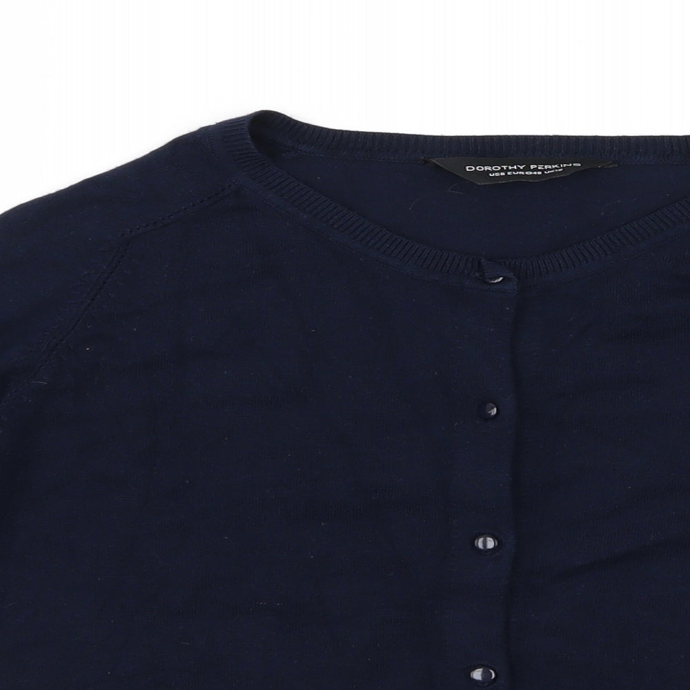 Dorothy Perkins Womens Blue  Knit Cardigan Jumper Size 12