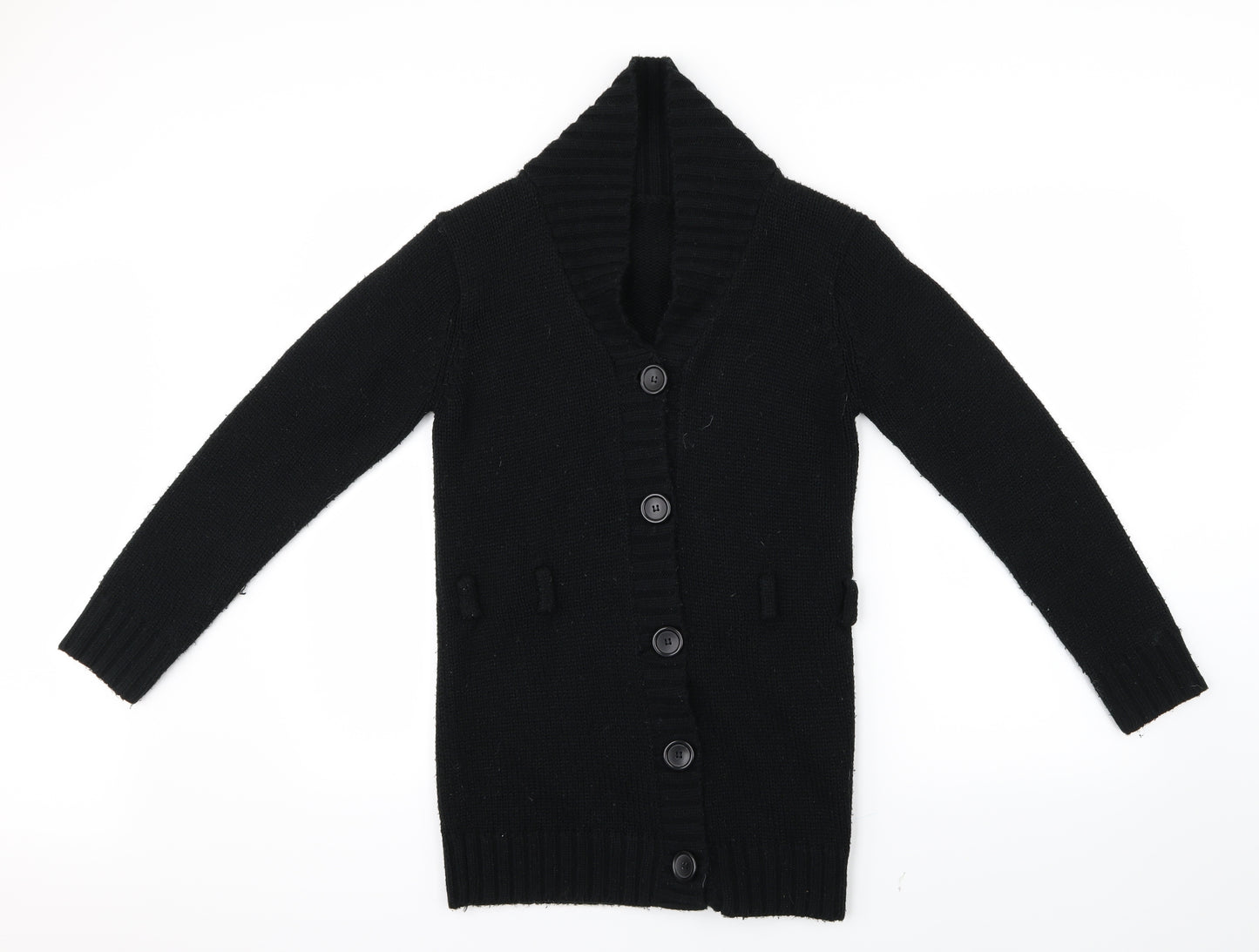 Back to School Boys Black  Knit Cardigan Jumper Size 11-12 Years