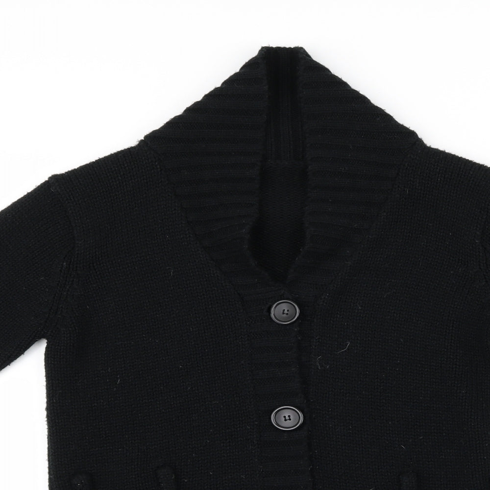 Back to School Boys Black  Knit Cardigan Jumper Size 11-12 Years