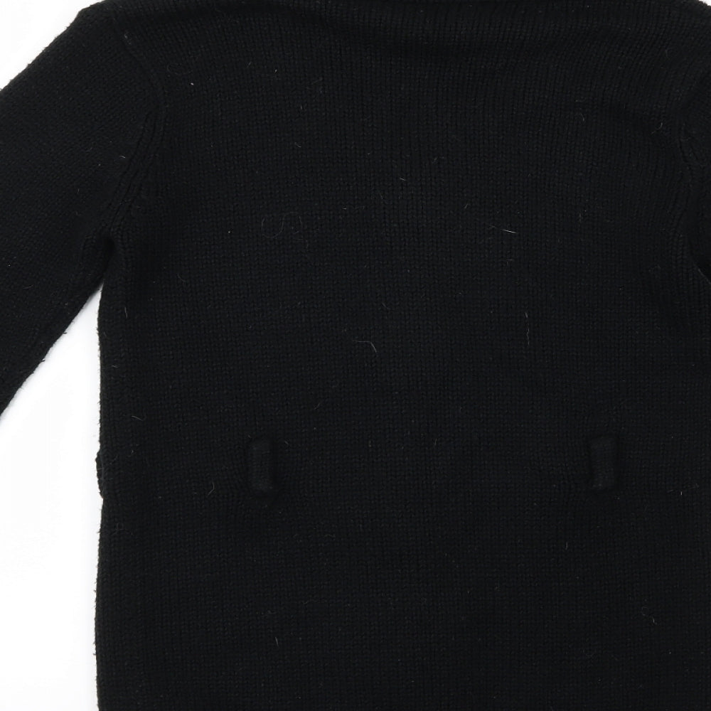 Back to School Boys Black  Knit Cardigan Jumper Size 11-12 Years