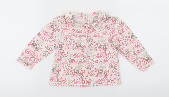 Tu  Girls Pink Geometric  Basic T-Shirt Size 6-9 Months