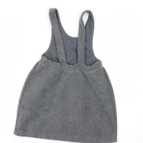 NEXT Girls Grey   Pinafore/Dungaree Dress  Size 4-5 Years