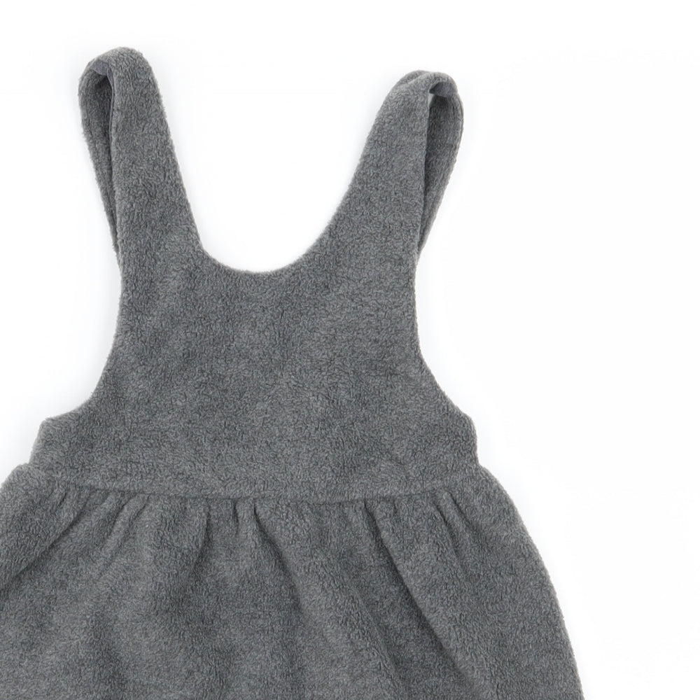 NEXT Girls Grey   Pinafore/Dungaree Dress  Size 4-5 Years
