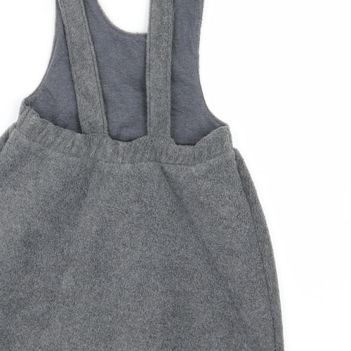 NEXT Girls Grey   Pinafore/Dungaree Dress  Size 4-5 Years