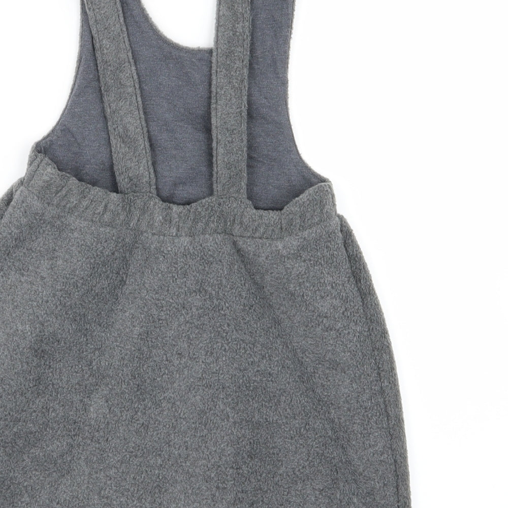 NEXT Girls Grey   Pinafore/Dungaree Dress  Size 4-5 Years