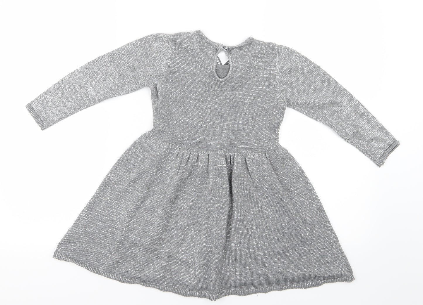 Marks and Spencer Girls Silver   Shirt Dress  Size 4-5 Years