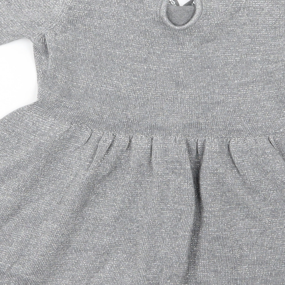 Marks and Spencer Girls Silver   Shirt Dress  Size 4-5 Years