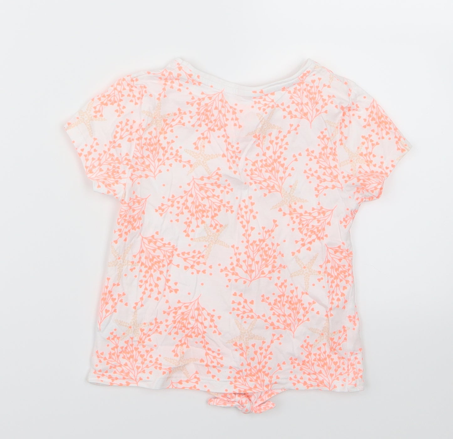 F&F Girls Orange Geometric  Basic T-Shirt Size 5-6 Years