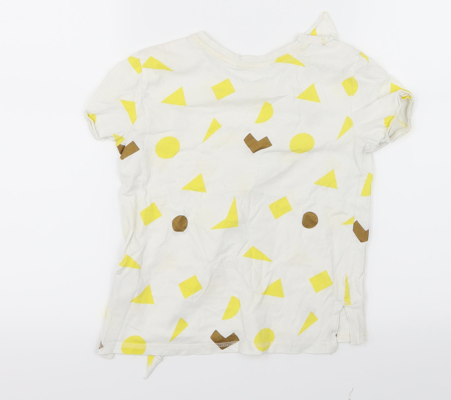 H&M Girls Yellow Geometric  Basic T-Shirt Size 7-8 Years
