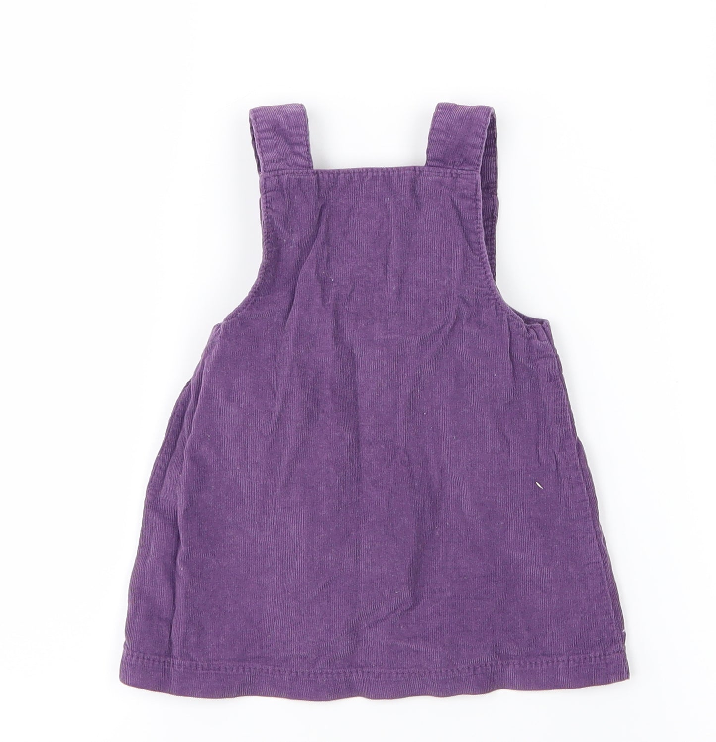 George Girls Purple  Velvet Pinafore/Dungaree Dress  Size 3-6 Months