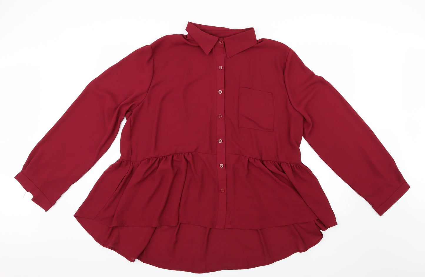 SheIn Womens Red  Mesh Basic Blouse Size 3XL