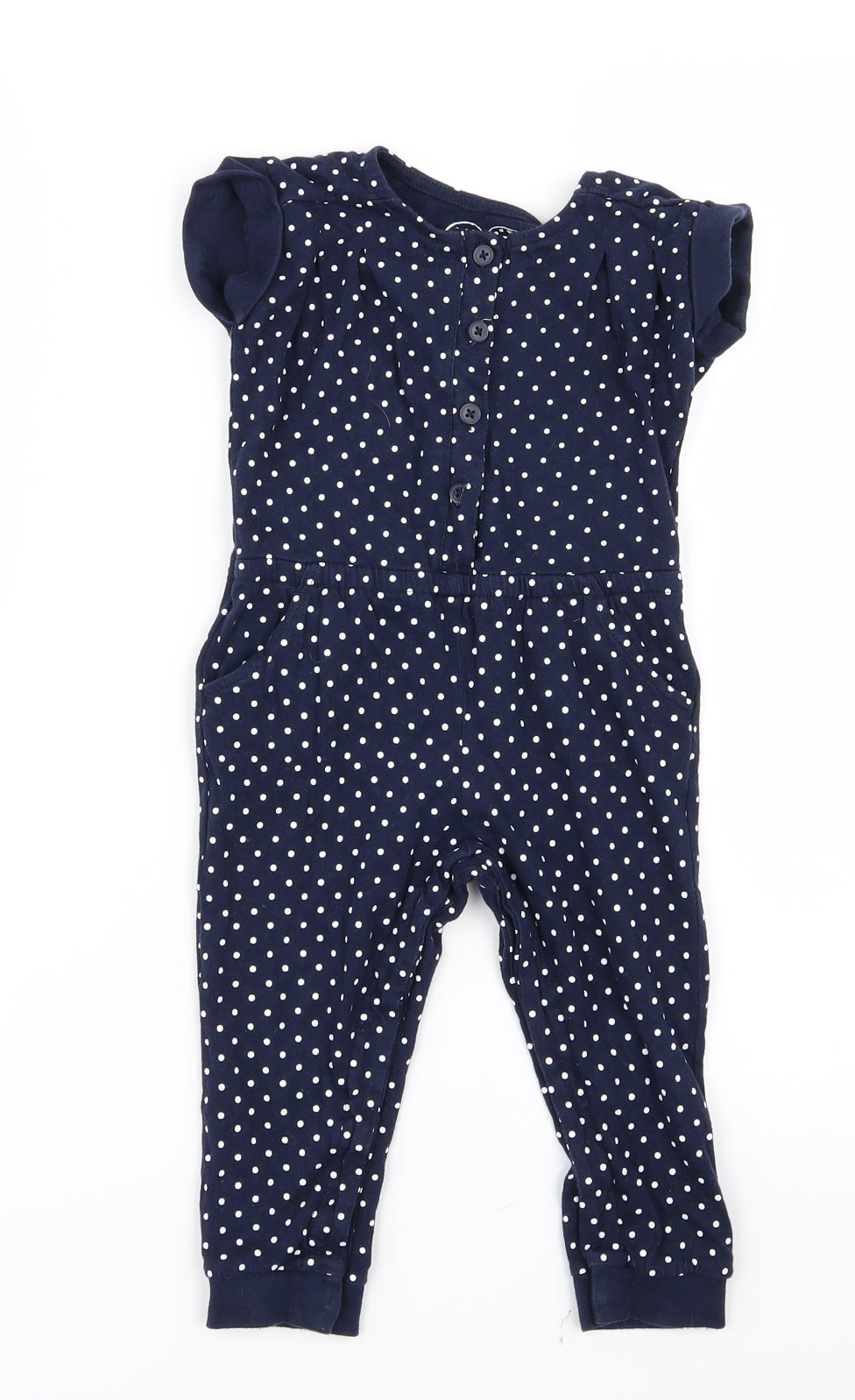 Young Dimension Girls Blue Polka Dot  Jumpsuit Outfit/Set Size 18-24 Months