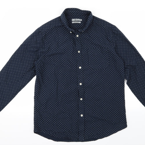 Tu  Mens Blue Paisley   Button-Up Size M
