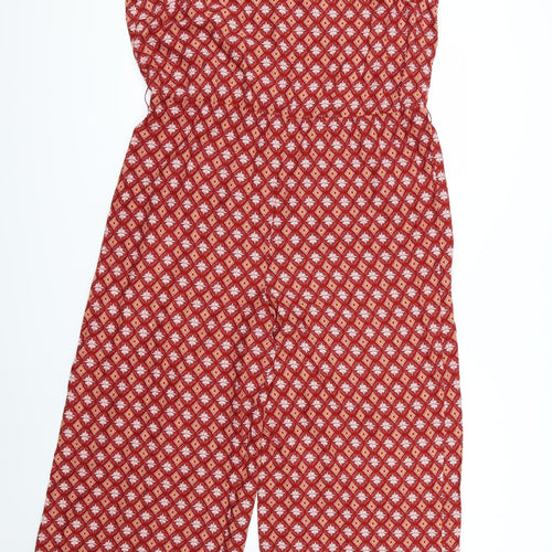 Principles Womens Red Geometric  Jumpsuit One-Piece Size 18 L30 in