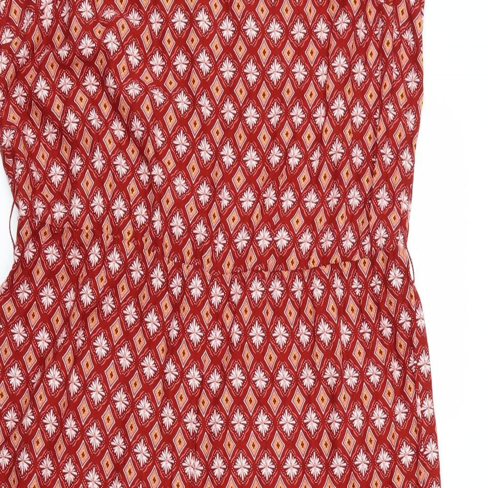 Principles Womens Red Geometric  Jumpsuit One-Piece Size 18 L30 in