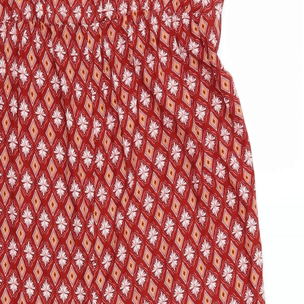 Principles Womens Red Geometric  Jumpsuit One-Piece Size 18 L30 in
