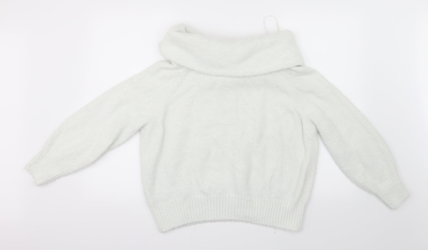 H&M Womens White  Knit Pullover Jumper Size S