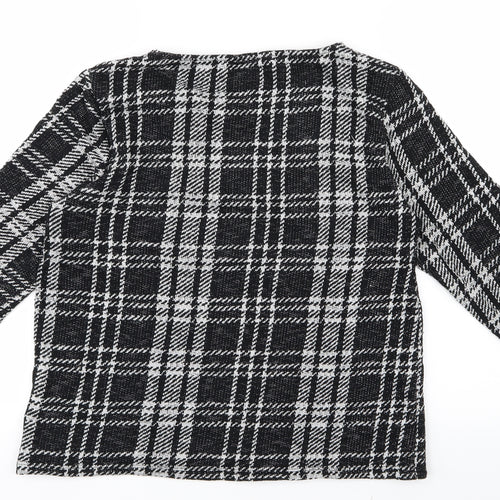 Peacocks Womens Black Check Knit Pullover Jumper Size 16