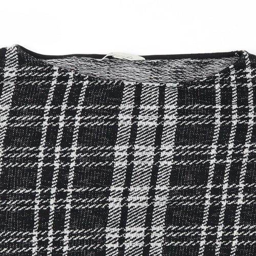 Peacocks Womens Black Check Knit Pullover Jumper Size 16