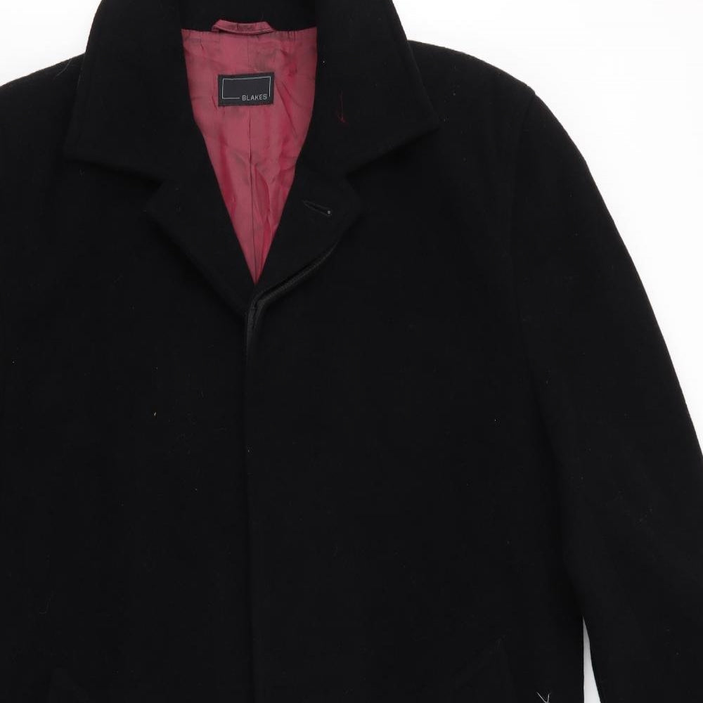 Blakes Mens Black   Pea Coat Coat Size L