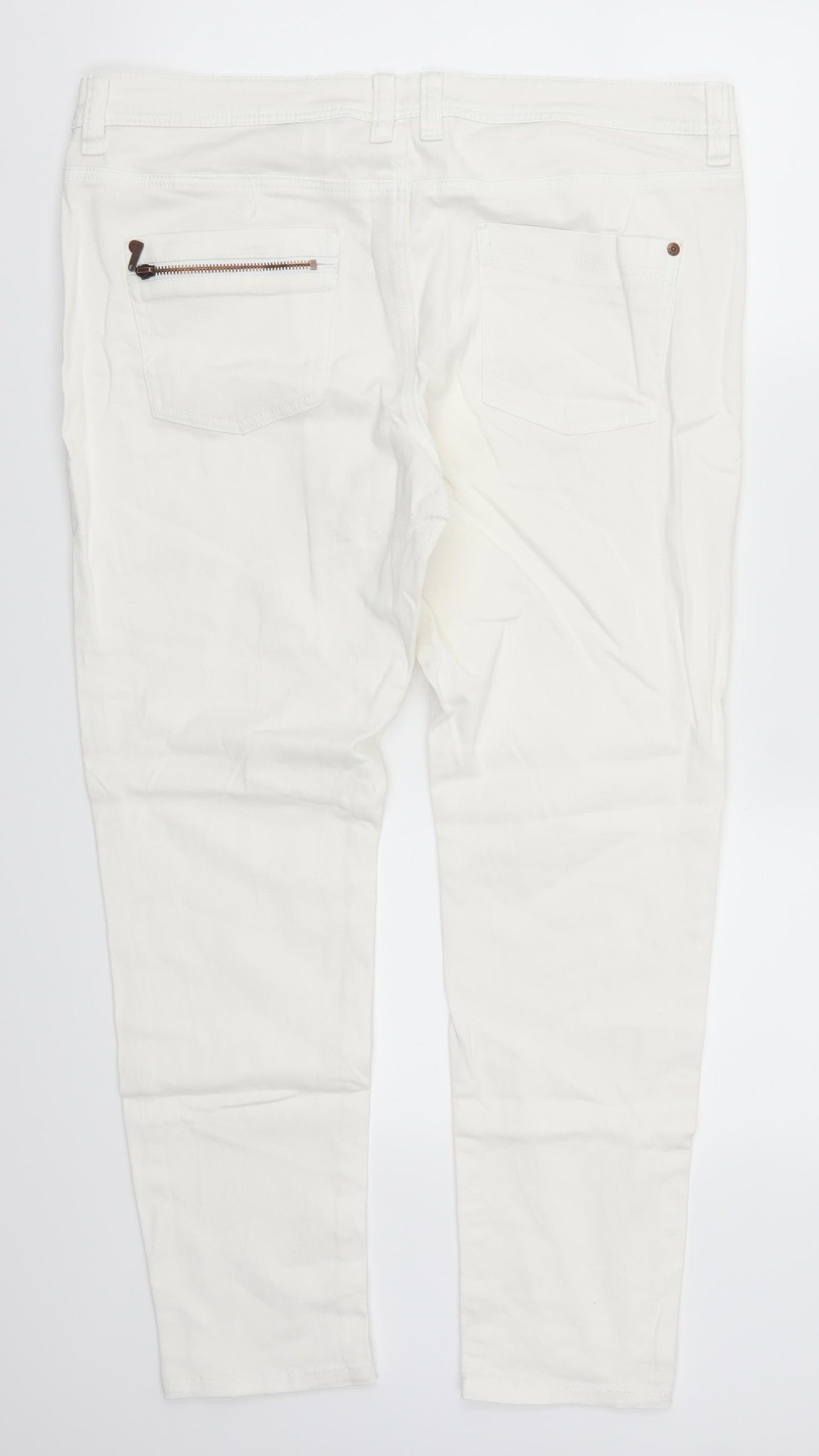 NEXT Womens White  Denim Skinny Jeans Size 16 L27 in