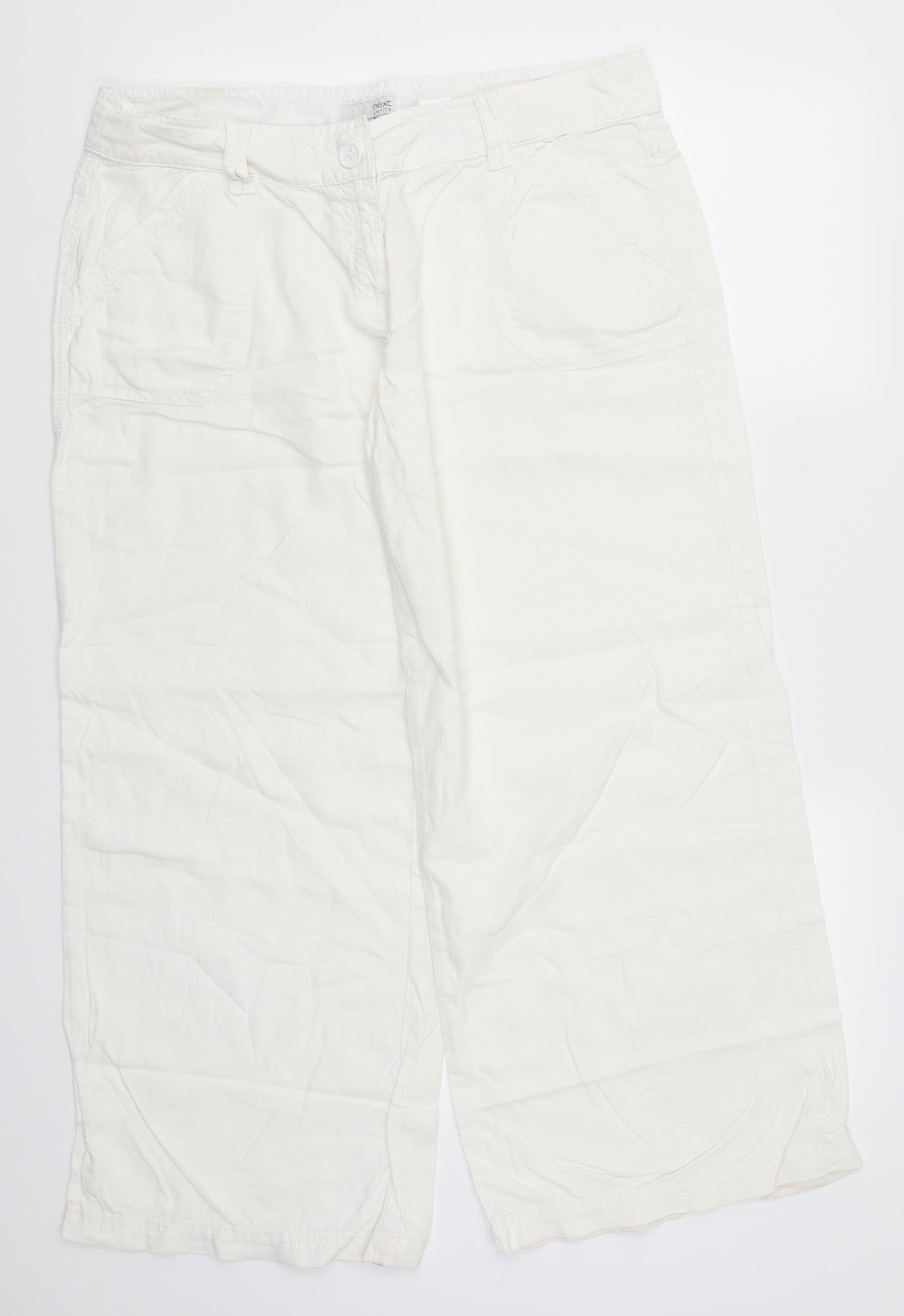 NEXT Womens White   Trousers  Size 16 L26.5 in
