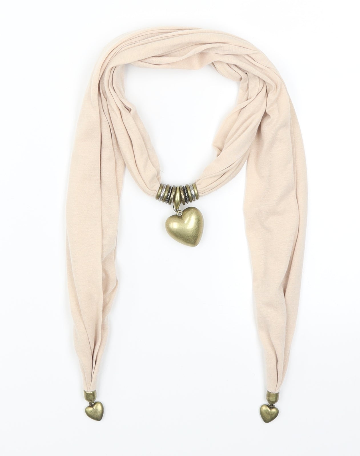 Preworn Womens Pink    Scarf   - Love Heart Beads