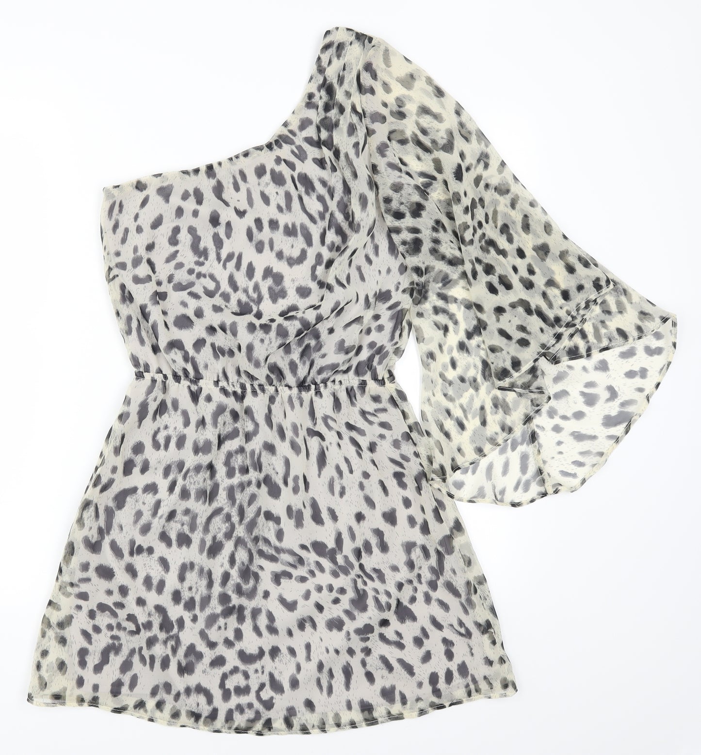 Miso Womens Grey Animal Print  Skater Dress  Size 8