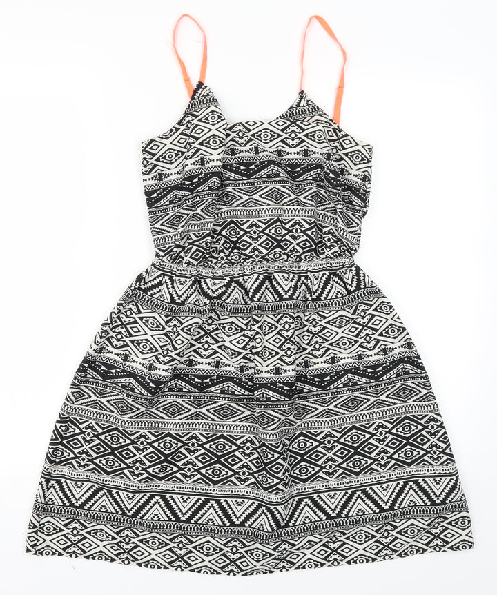 Atmosphere Womens Grey Geometric  Skater Dress  Size 8