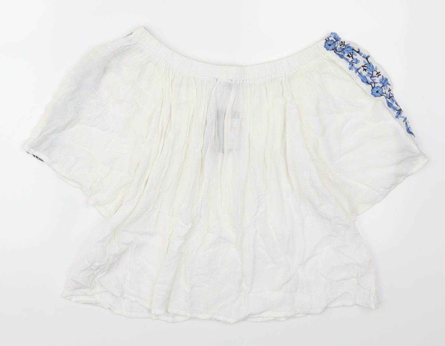 Atmosphere Womens White Floral  Basic Blouse Size 8