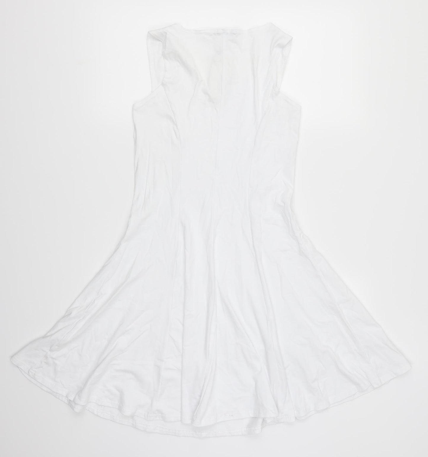 Boohoo Womens White   Skater Dress  Size 8