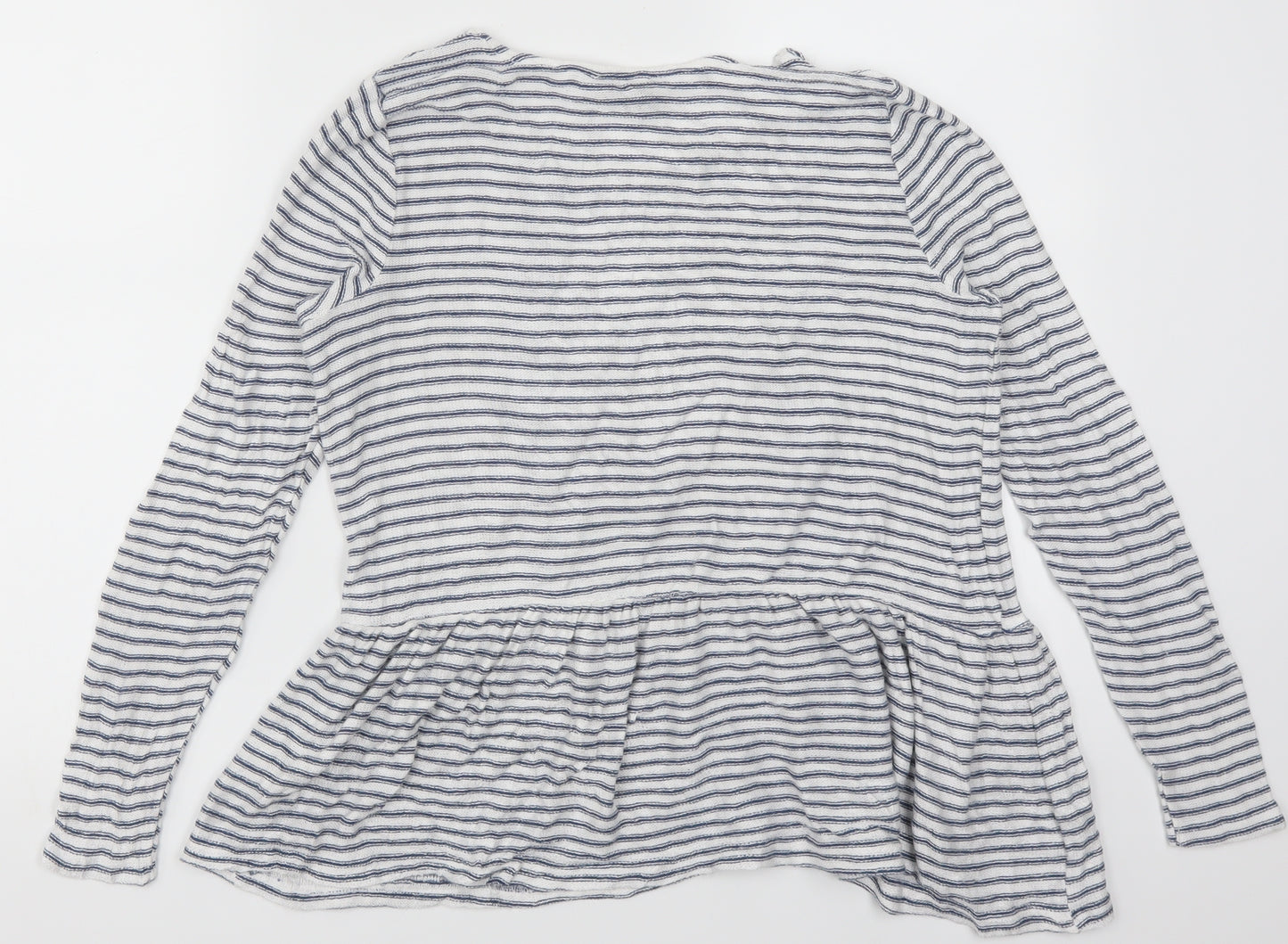 New Look Womens Blue Striped  Basic T-Shirt Size 6