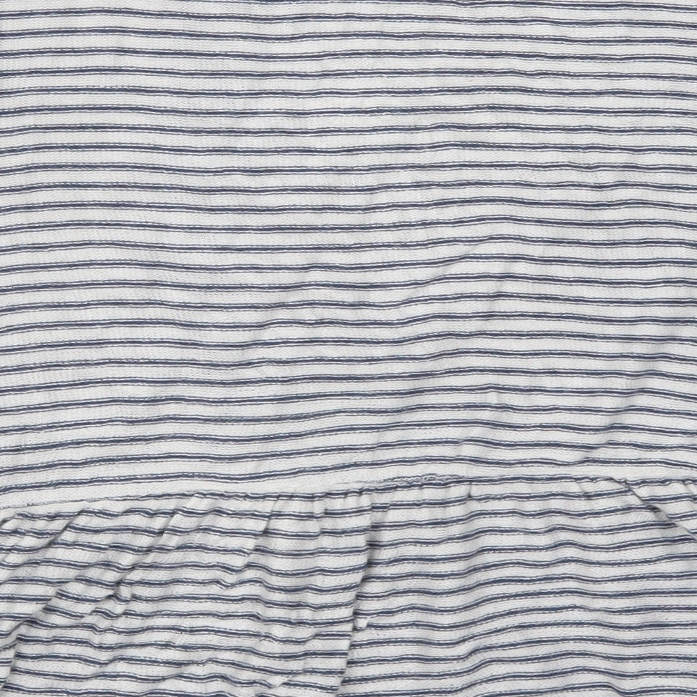 New Look Womens Blue Striped  Basic T-Shirt Size 6