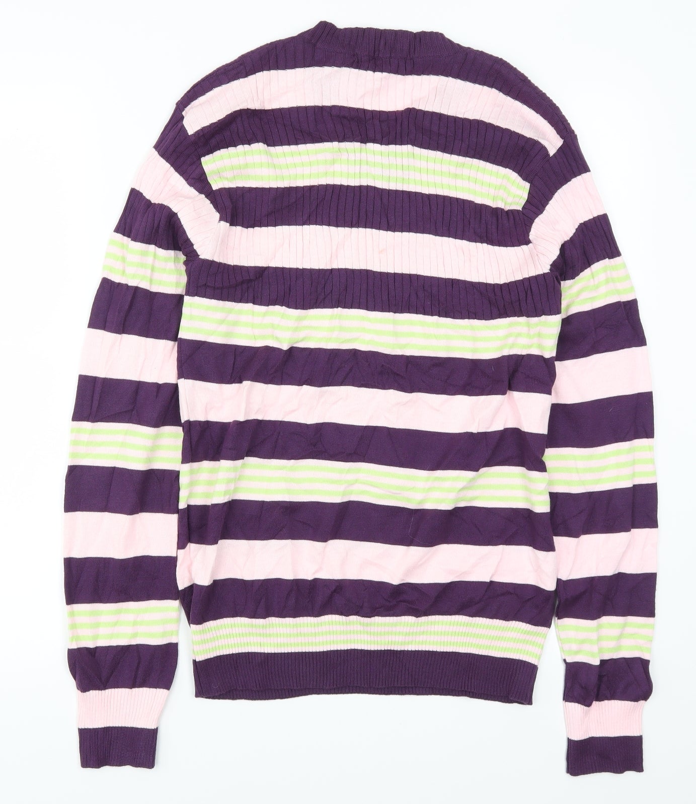 JUNK de LUXE Womens Purple Striped  Pullover Jumper Size L  - Pink