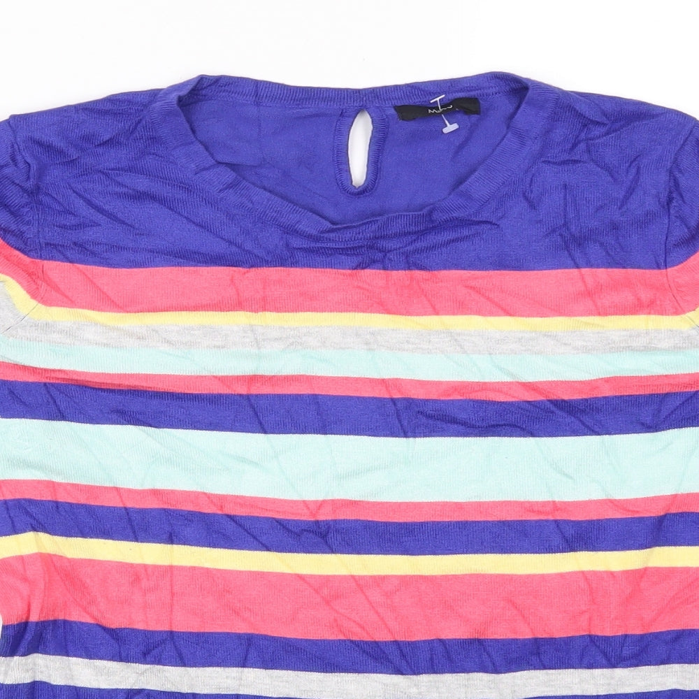 M&Co Womens Multicoloured Striped  Pullover Jumper Size 12
