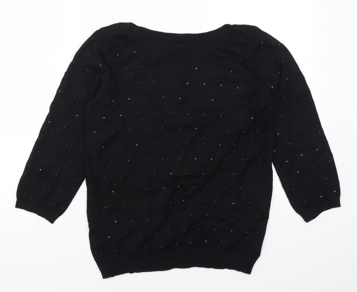 Bonmarché Womens Black Pullover Jumper Size 10