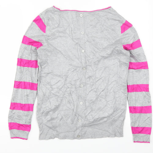 M&Co Womens Grey Striped  Pullover Jumper Size 12  - Pink Stripes