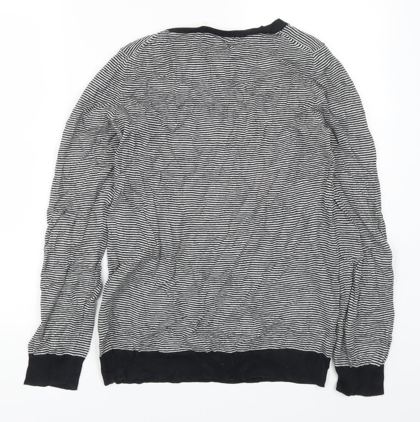 Uniqlo Womens Black Striped  Pullover Jumper Size M