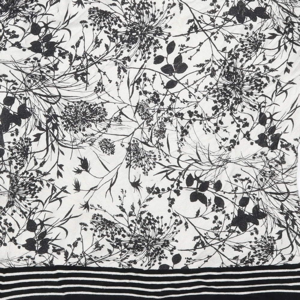 Statement Womens Black Floral  Pullover Jumper Size 12  - Black and White