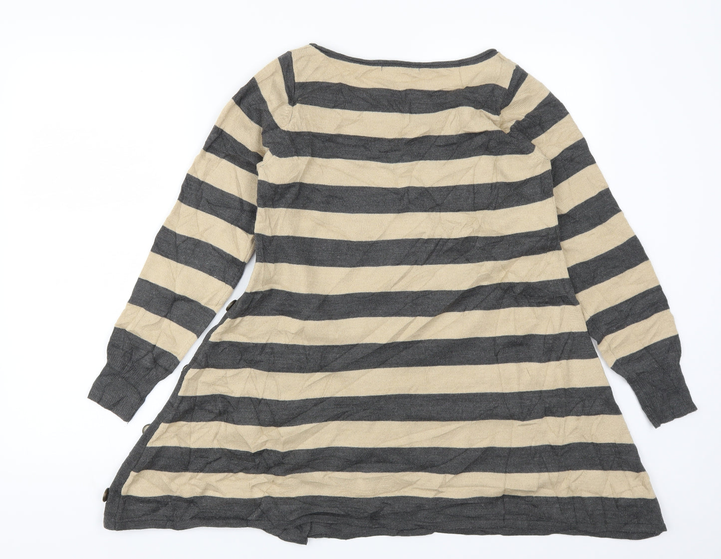 Marks and Spencer Womens Beige Striped  Pullover Jumper Size 8