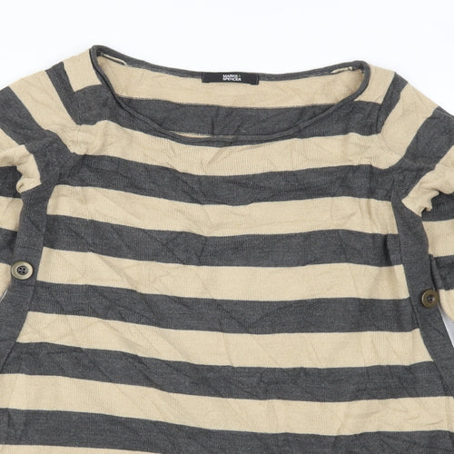 Marks and Spencer Womens Beige Striped  Pullover Jumper Size 8