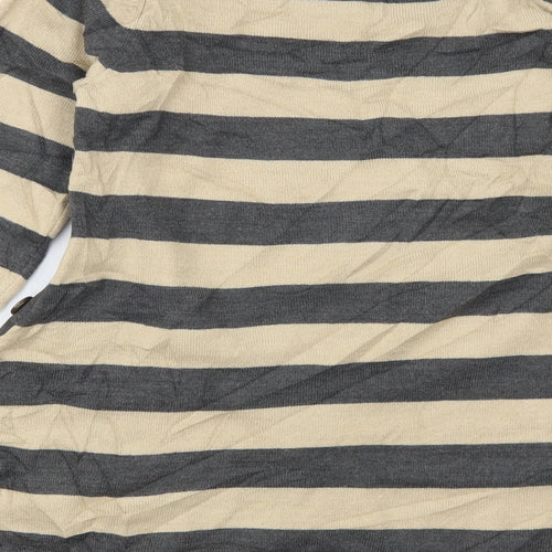 Marks and Spencer Womens Beige Striped  Pullover Jumper Size 8