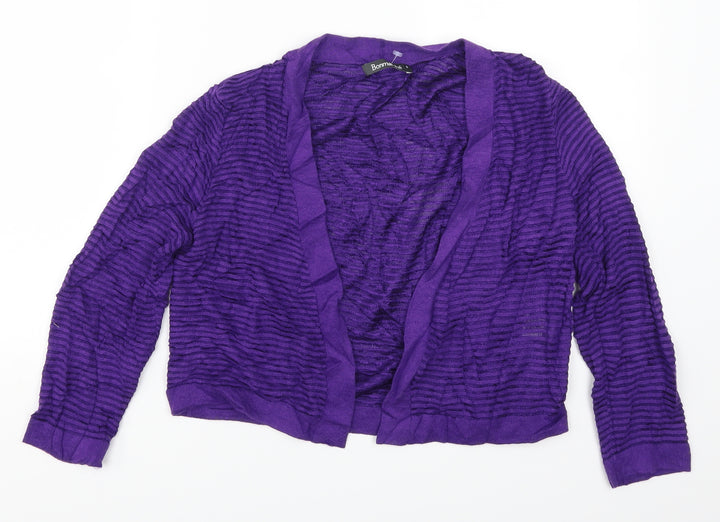 Bonmarché Womens Purple Striped Cardigan Jumper Size S