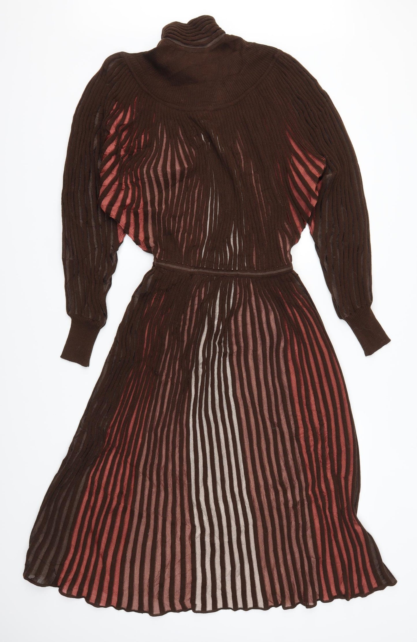 Medici Womens Brown Striped  Jumper Dress  Size 10