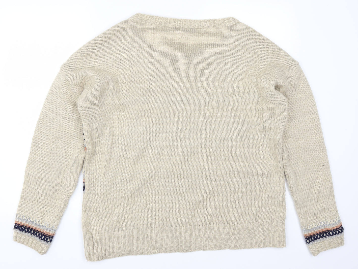 Dorothy Perkins Womens Beige Geometric  Pullover Jumper Size 16