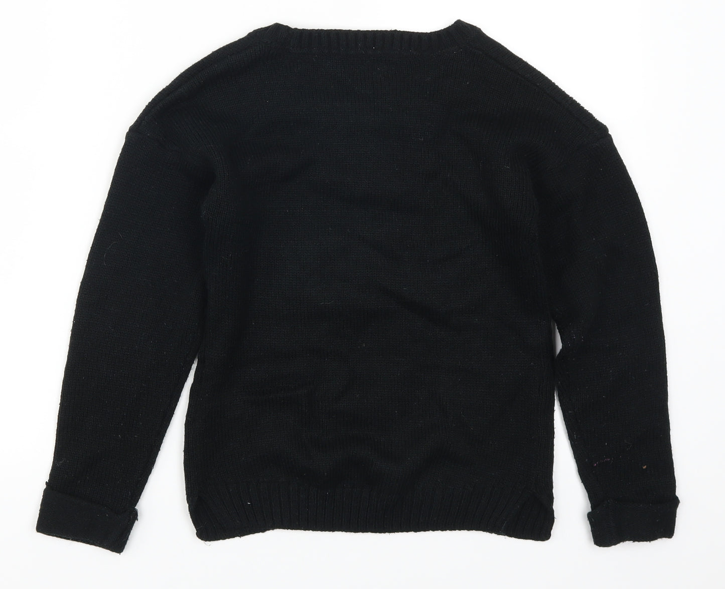 NEXT Girls Black   Pullover Jumper Size 9-10 Years  - Dog